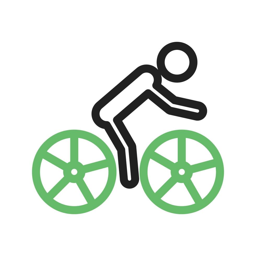 fietslijn groen en zwart pictogram vector