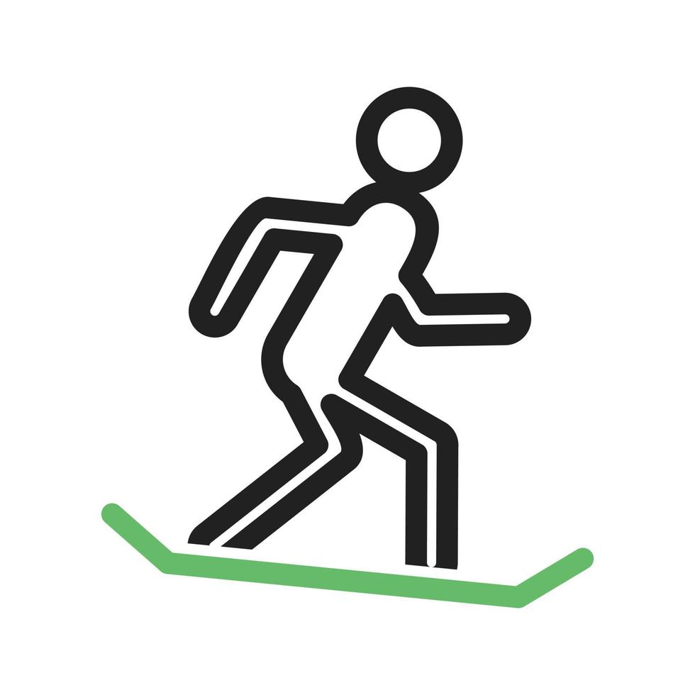 snowboard lijn groen en zwart pictogram vector