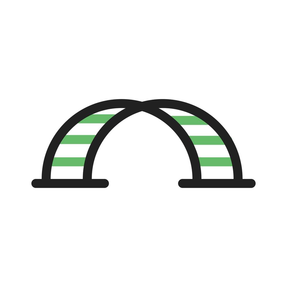halfronde apenbalk lijn groen en zwart pictogram vector