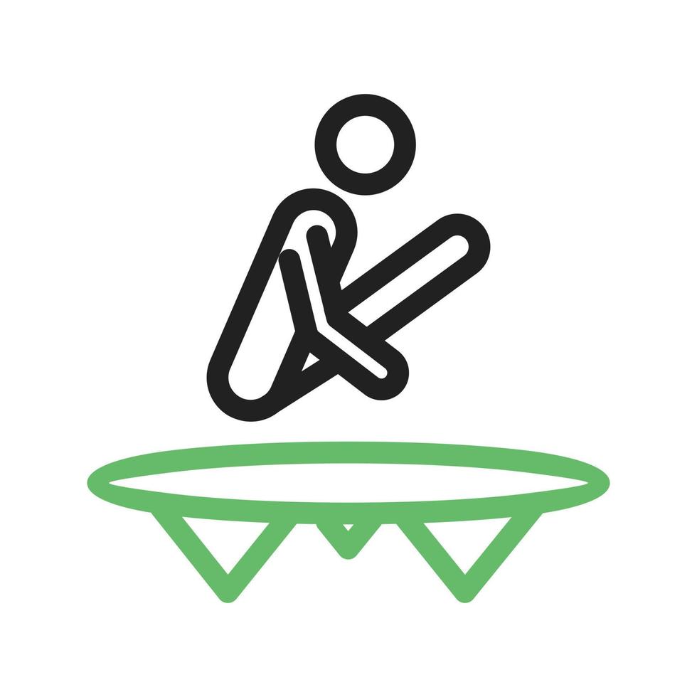 trampoline lijn groen en zwart pictogram vector