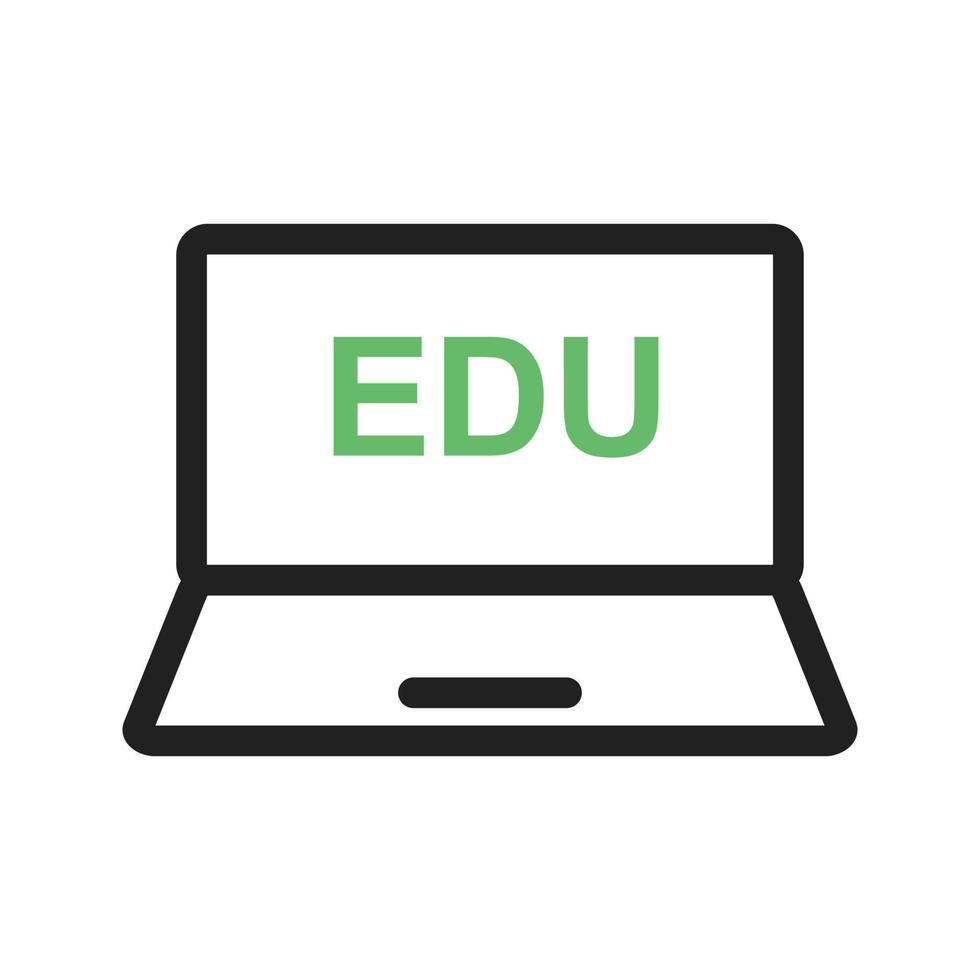 onderwijs op laptop lijn groen en zwart pictogram vector