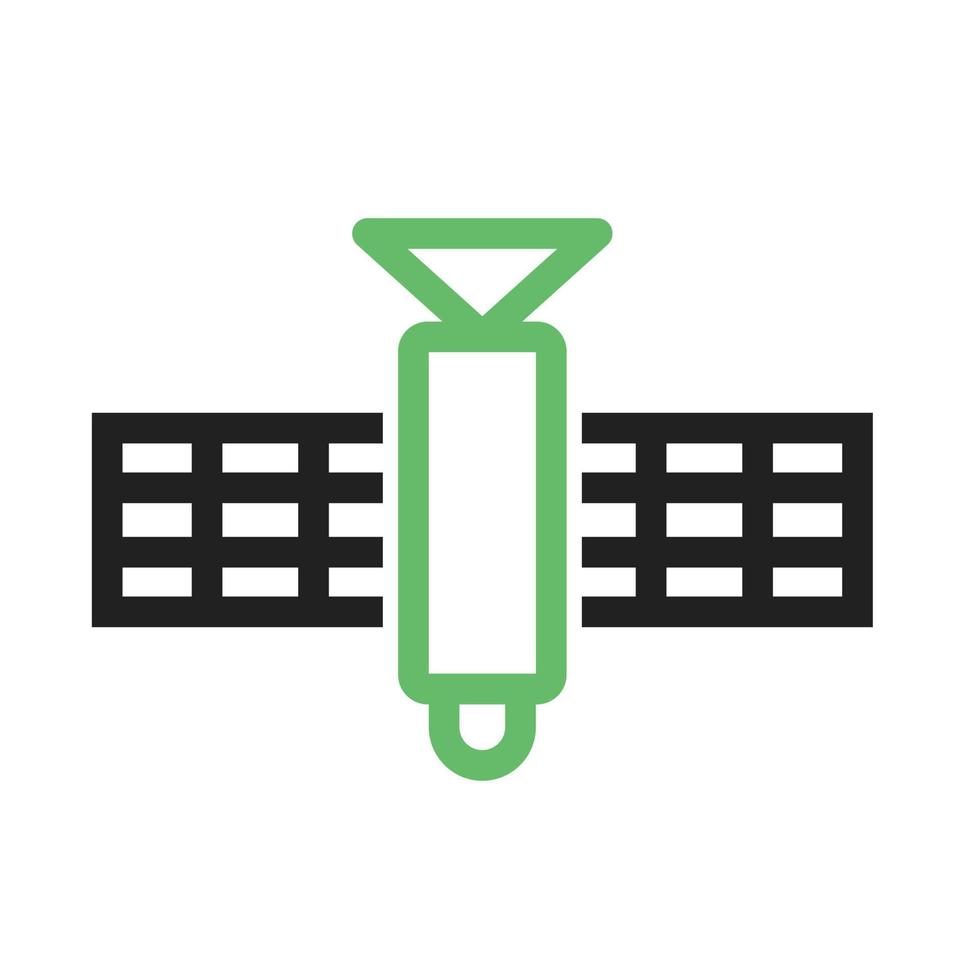 satellietlijn groen en zwart pictogram vector