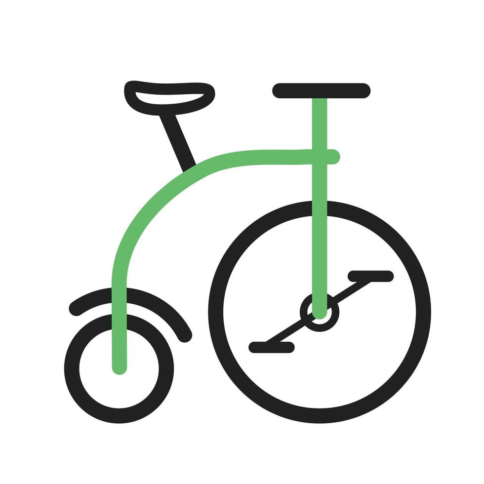 fiets lijn groen en zwart pictogram vector