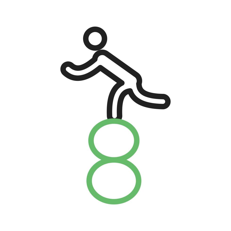 lopen op ballen lijn groen en zwart pictogram vector