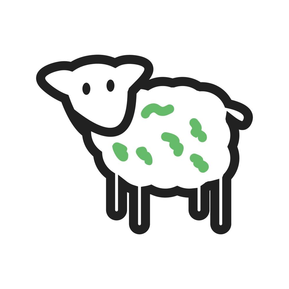 boerderij dieren lijn groen en zwart pictogram vector