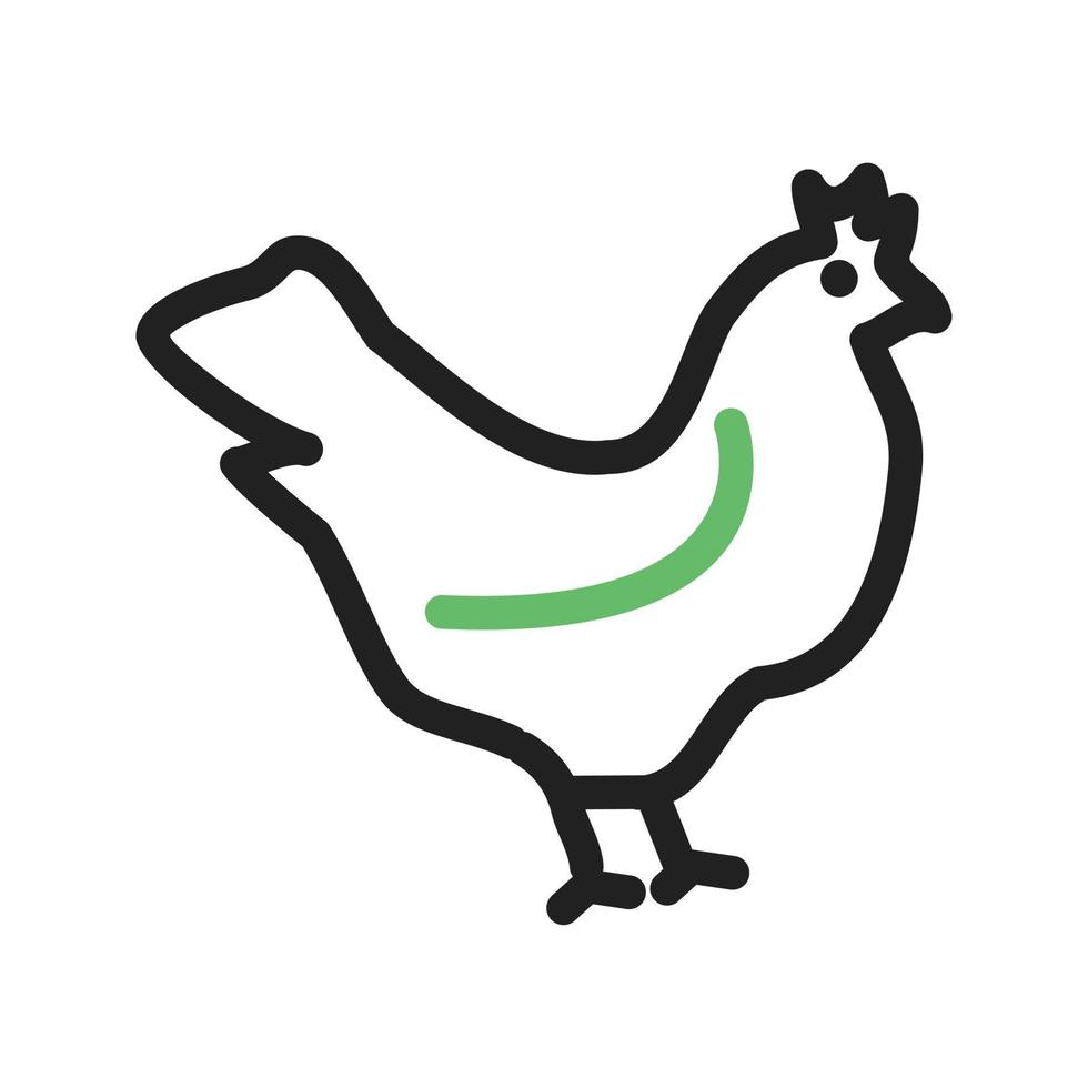 kip lijn groen en zwart pictogram vector