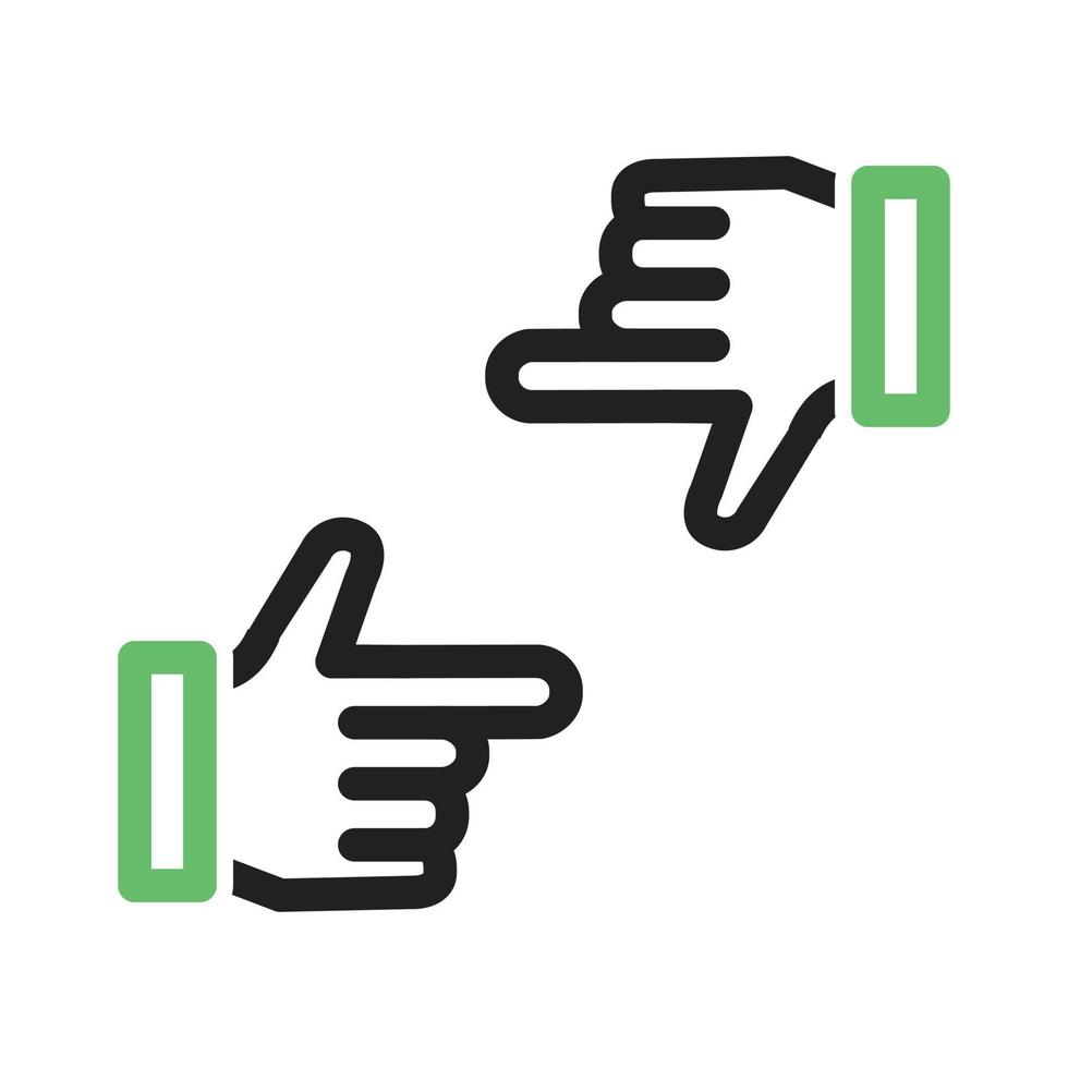 focus horizontale lijn groen en zwart pictogram vector