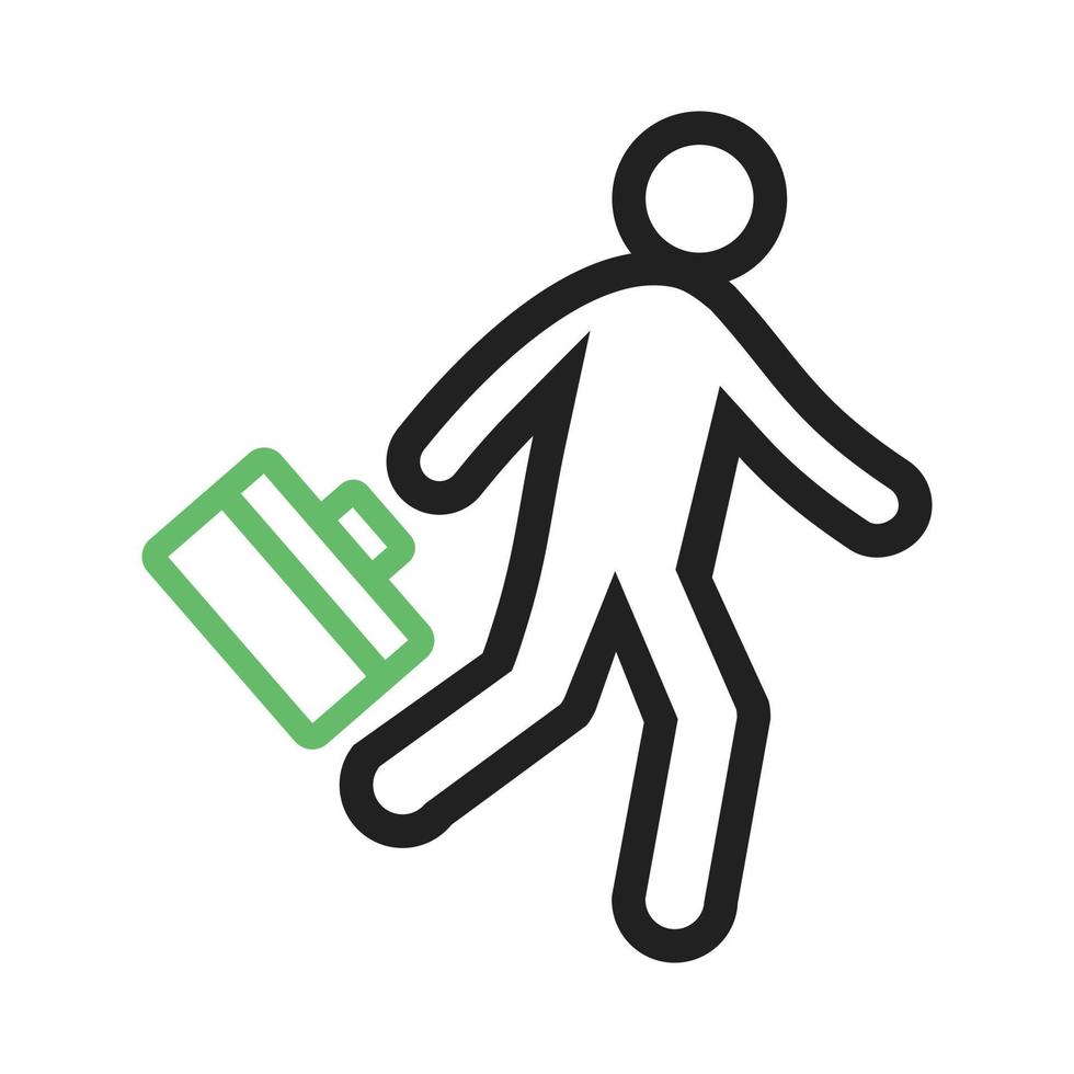 hardlopen met aktetas lijn groen en zwart pictogram vector