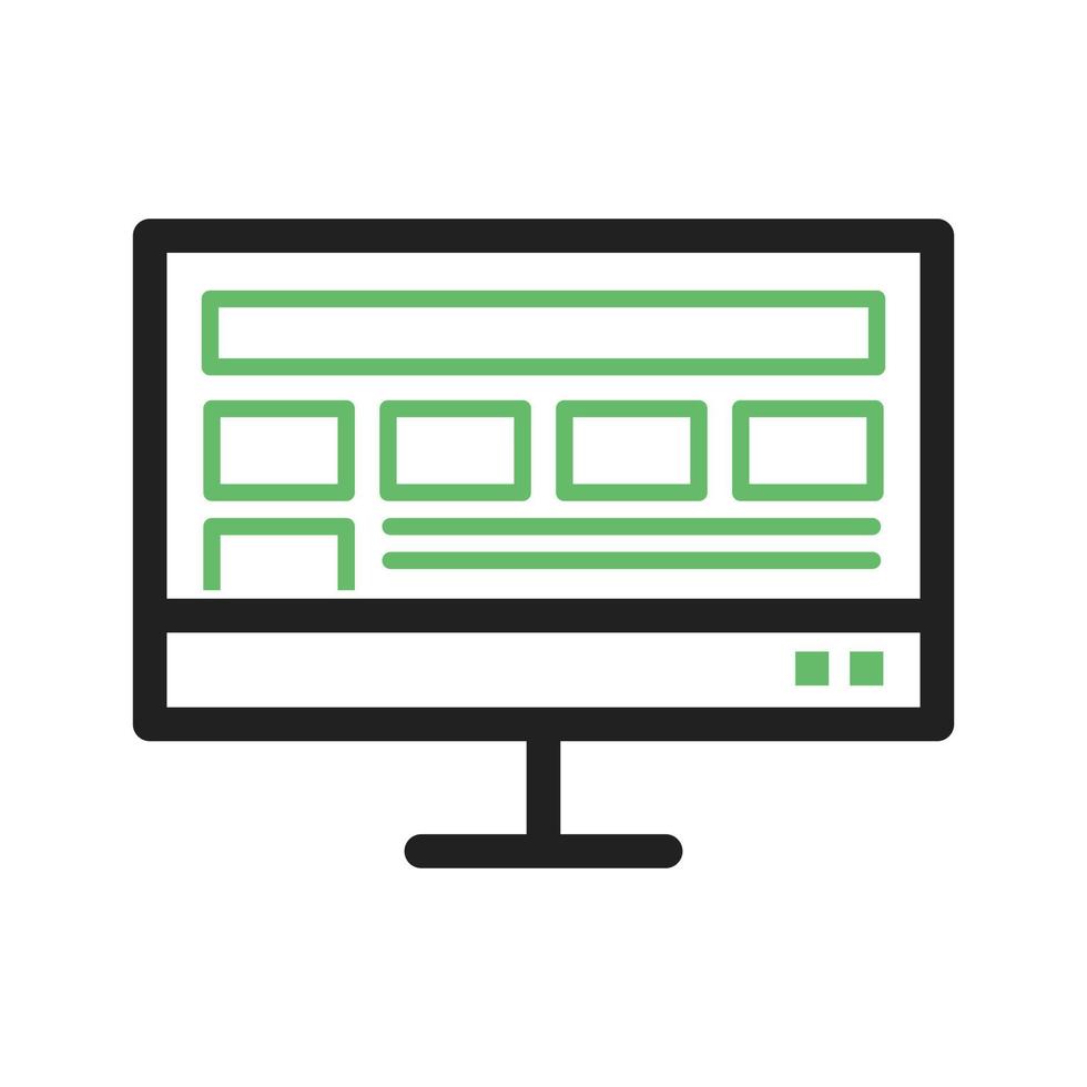 lay-out weergave lijn groen en zwart pictogram vector