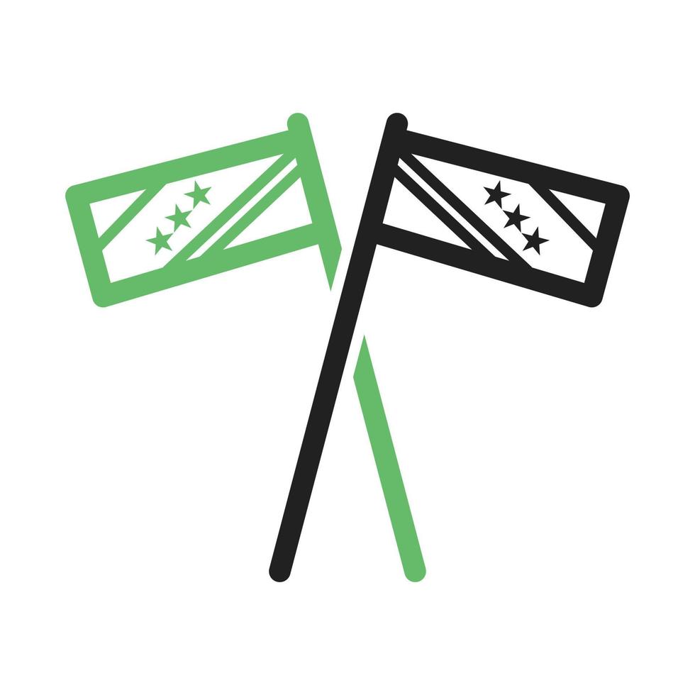 vlaggenlijn groen en zwart pictogram vector