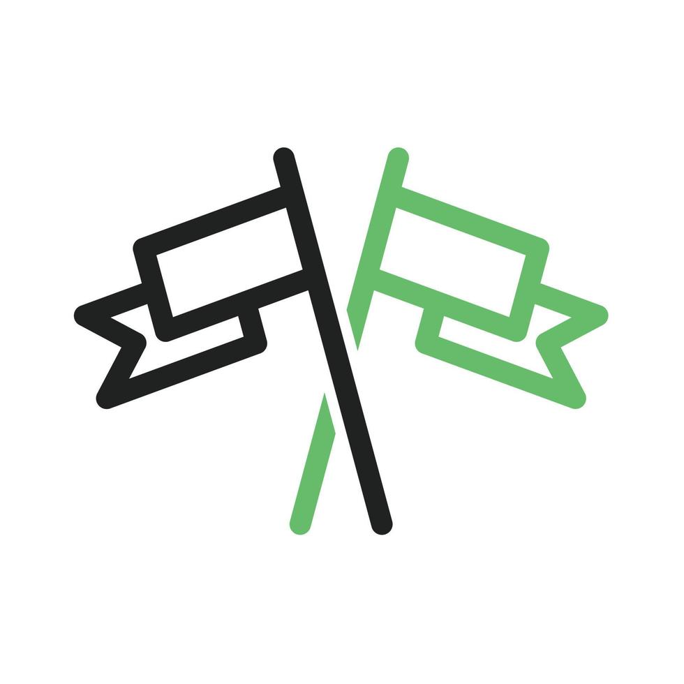 vlaggenlijn groen en zwart pictogram vector