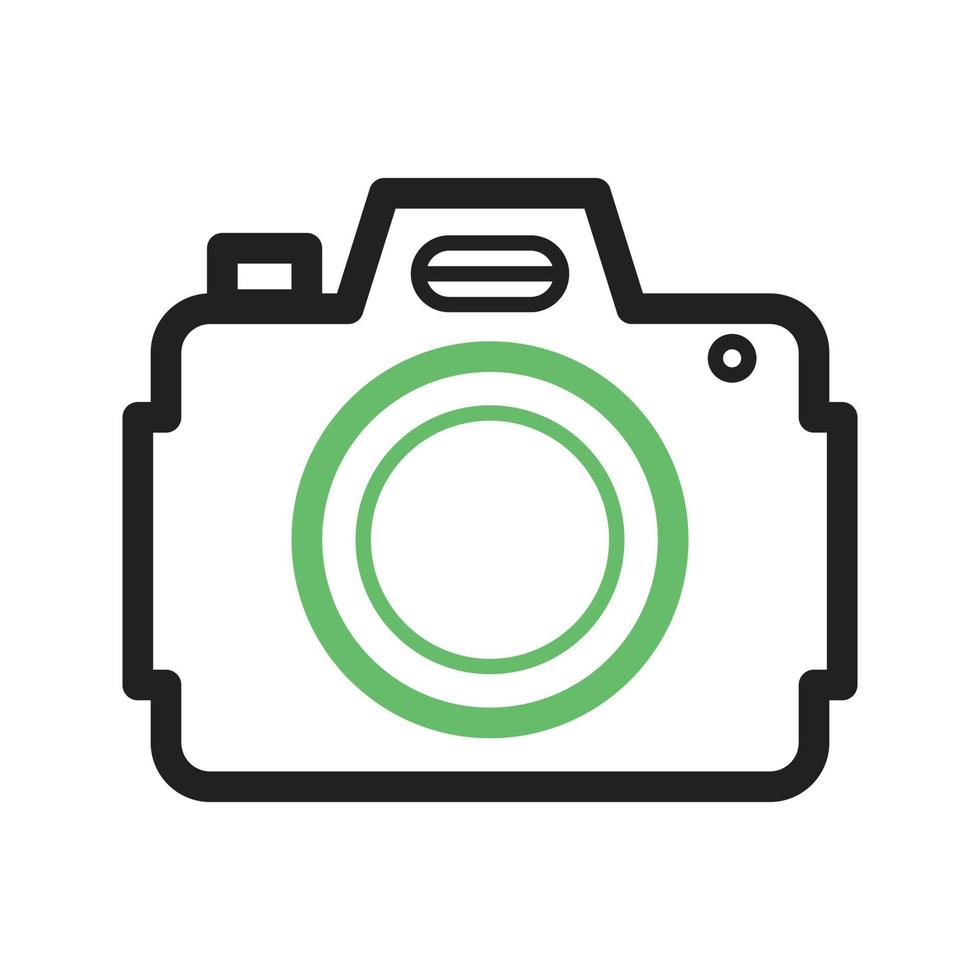 dslr camera lijn groen en zwart pictogram vector