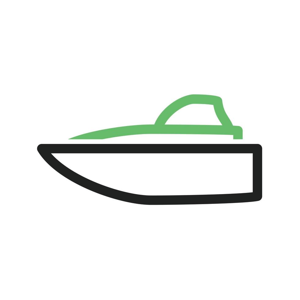 speedboot lijn groen en zwart pictogram vector