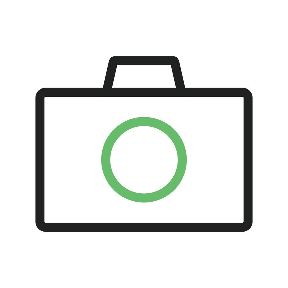 camera ii lijn groen en zwart pictogram vector