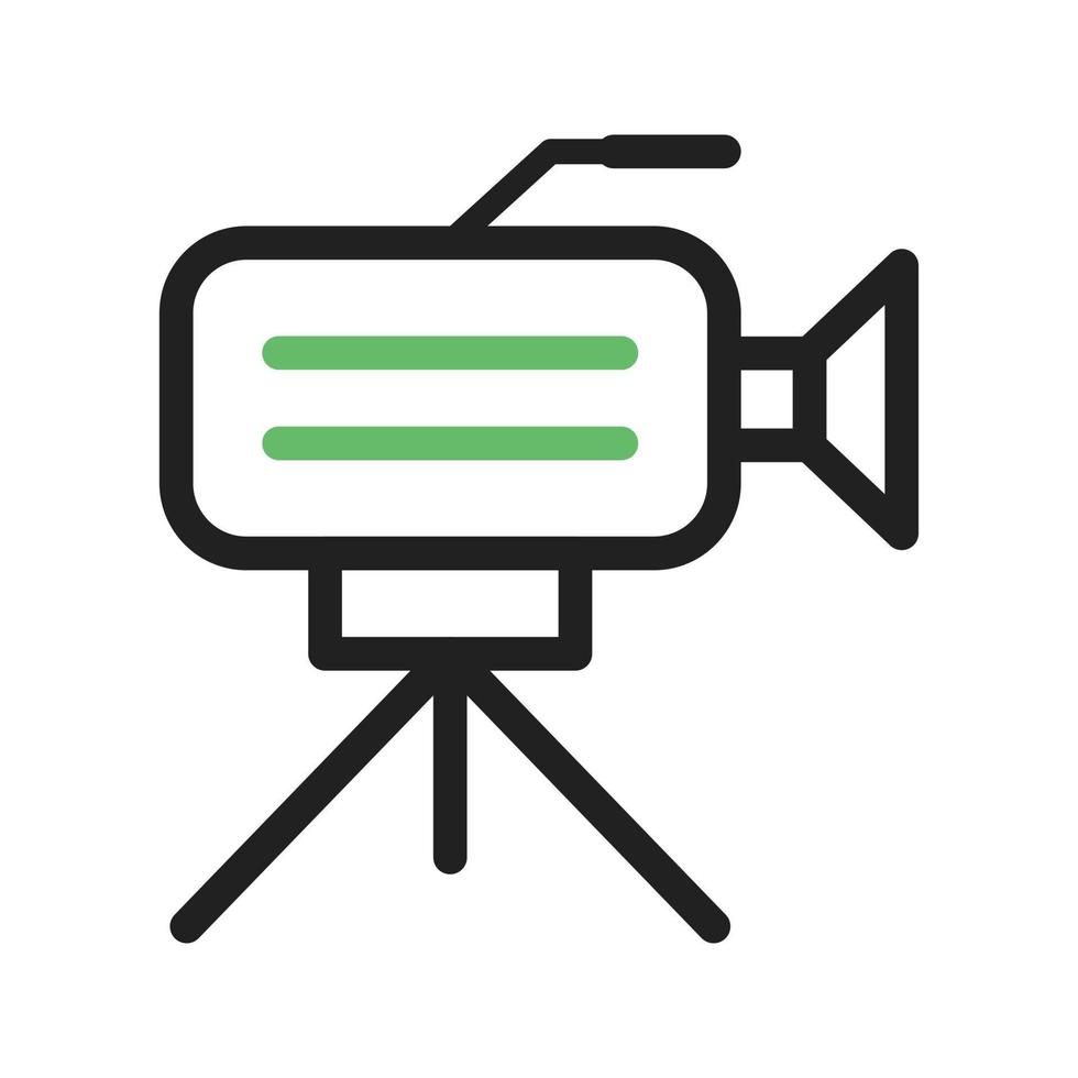 camera op stand lijn groen en zwart pictogram vector