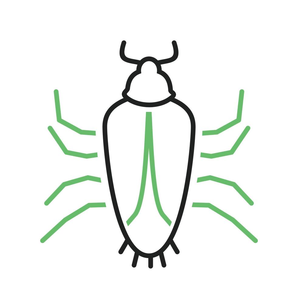 kakkerlak lijn groen en zwart icon vector