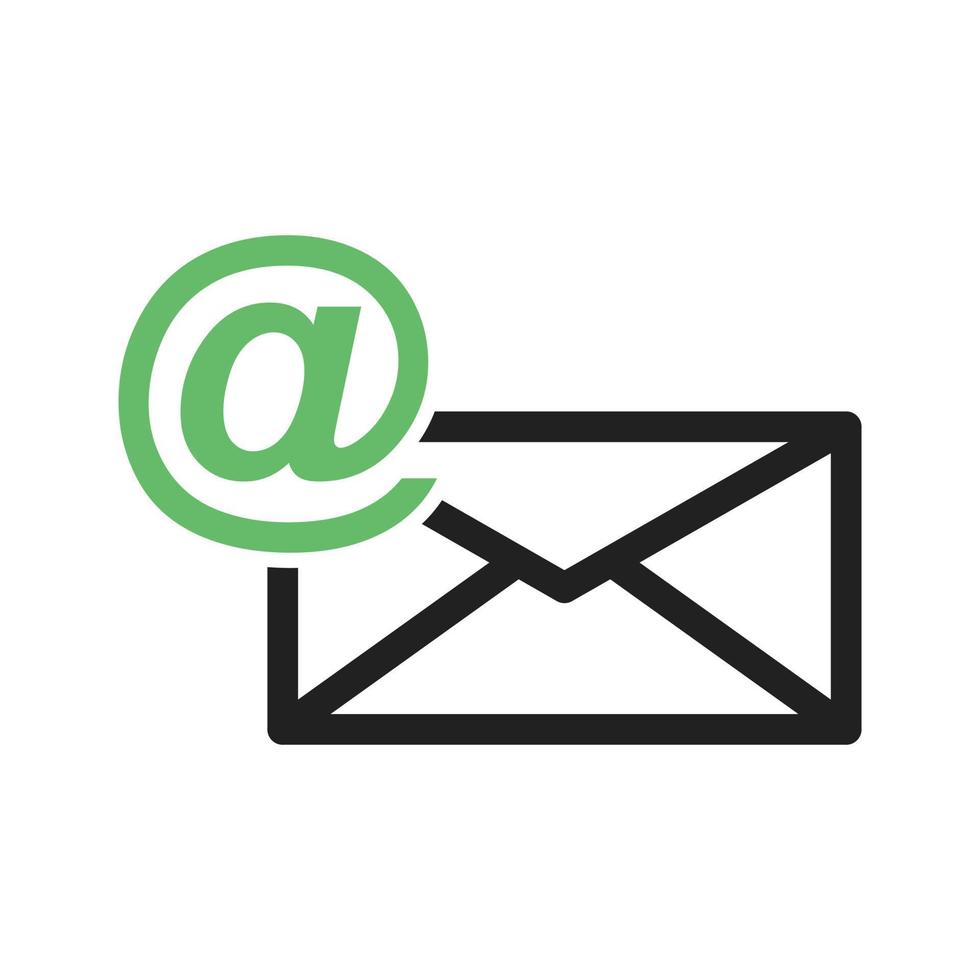 e-mail ik lijn groen en zwart pictogram vector