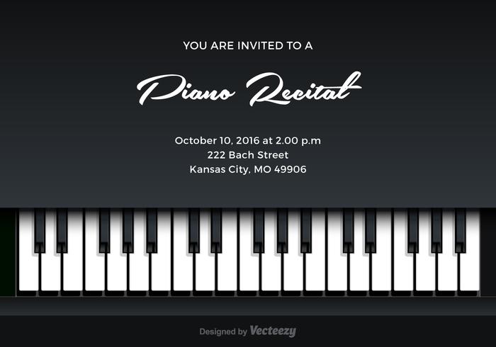 Gratis Piano Recital Vector Uitnodiging