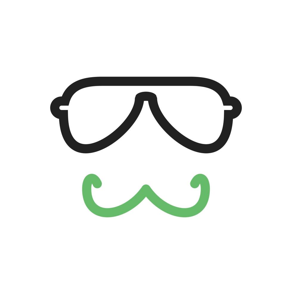 hipster man lijn groen en zwart pictogram vector