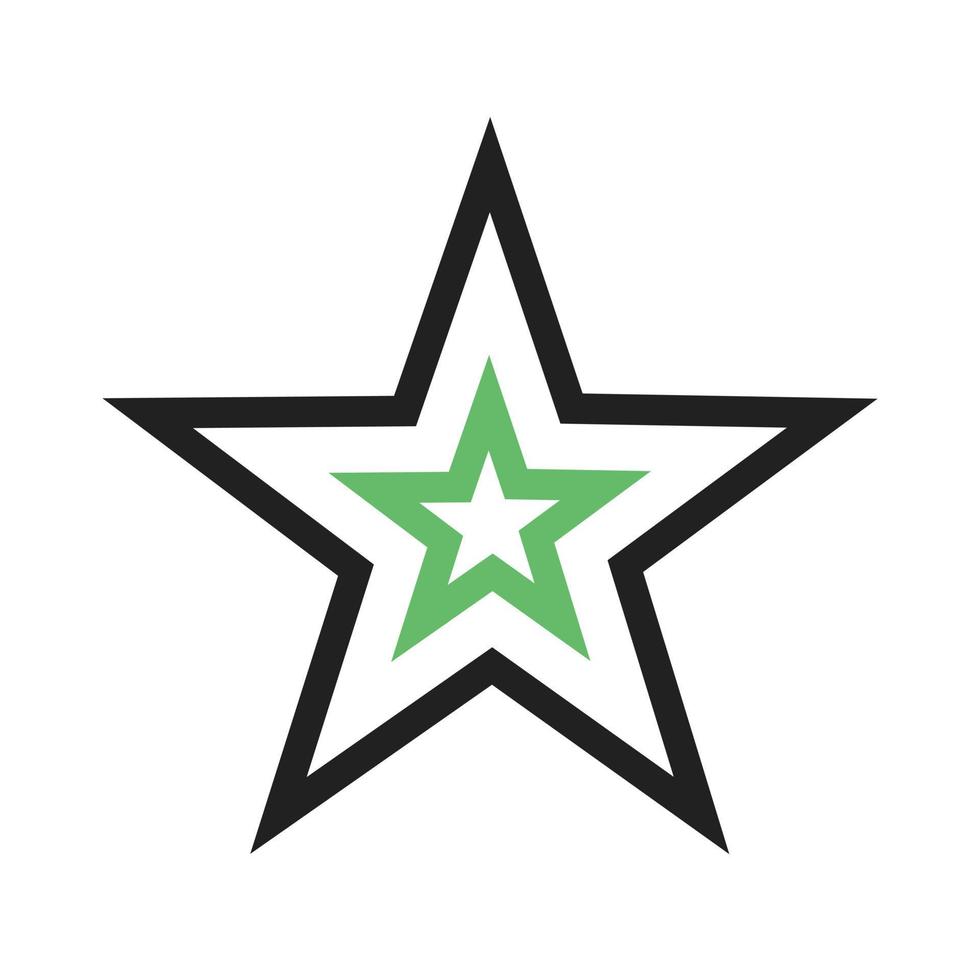 ster i lijn groen en zwart pictogram vector