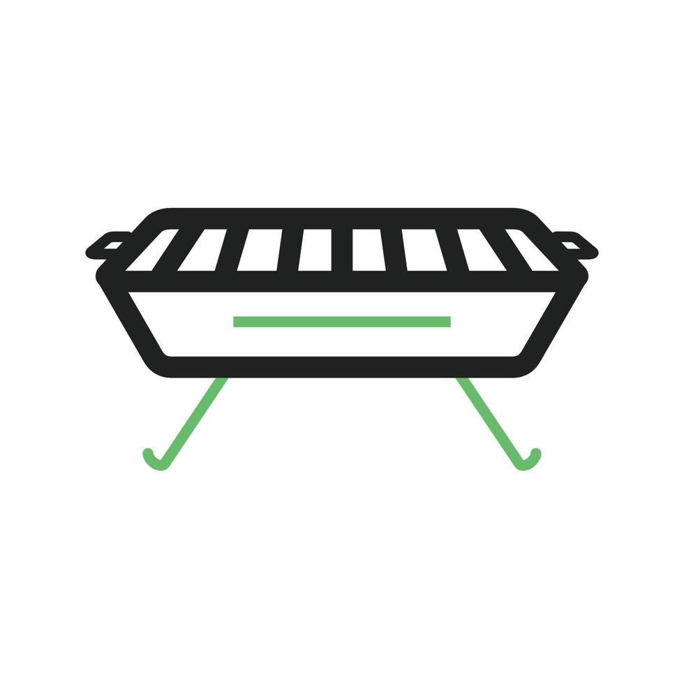 barbecue lijn groen en zwart pictogram vector