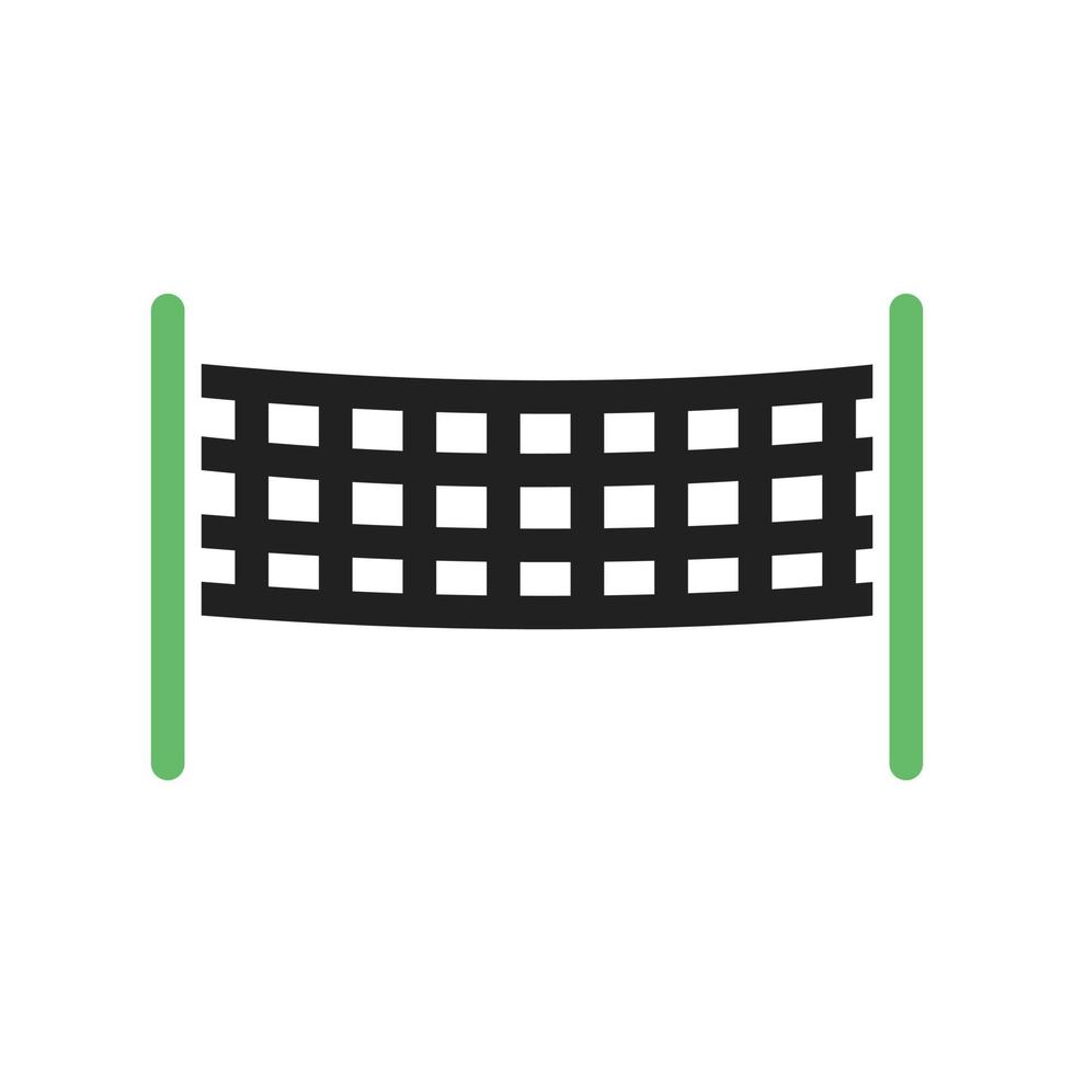 Vollyball net lijn groen en zwart pictogram vector
