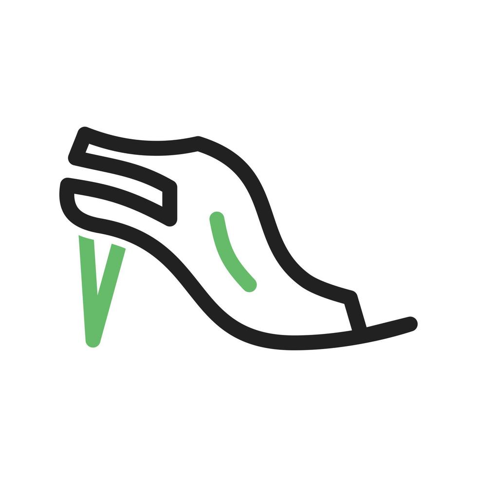 stijlvolle sandalen lijn groen en zwart icoon vector