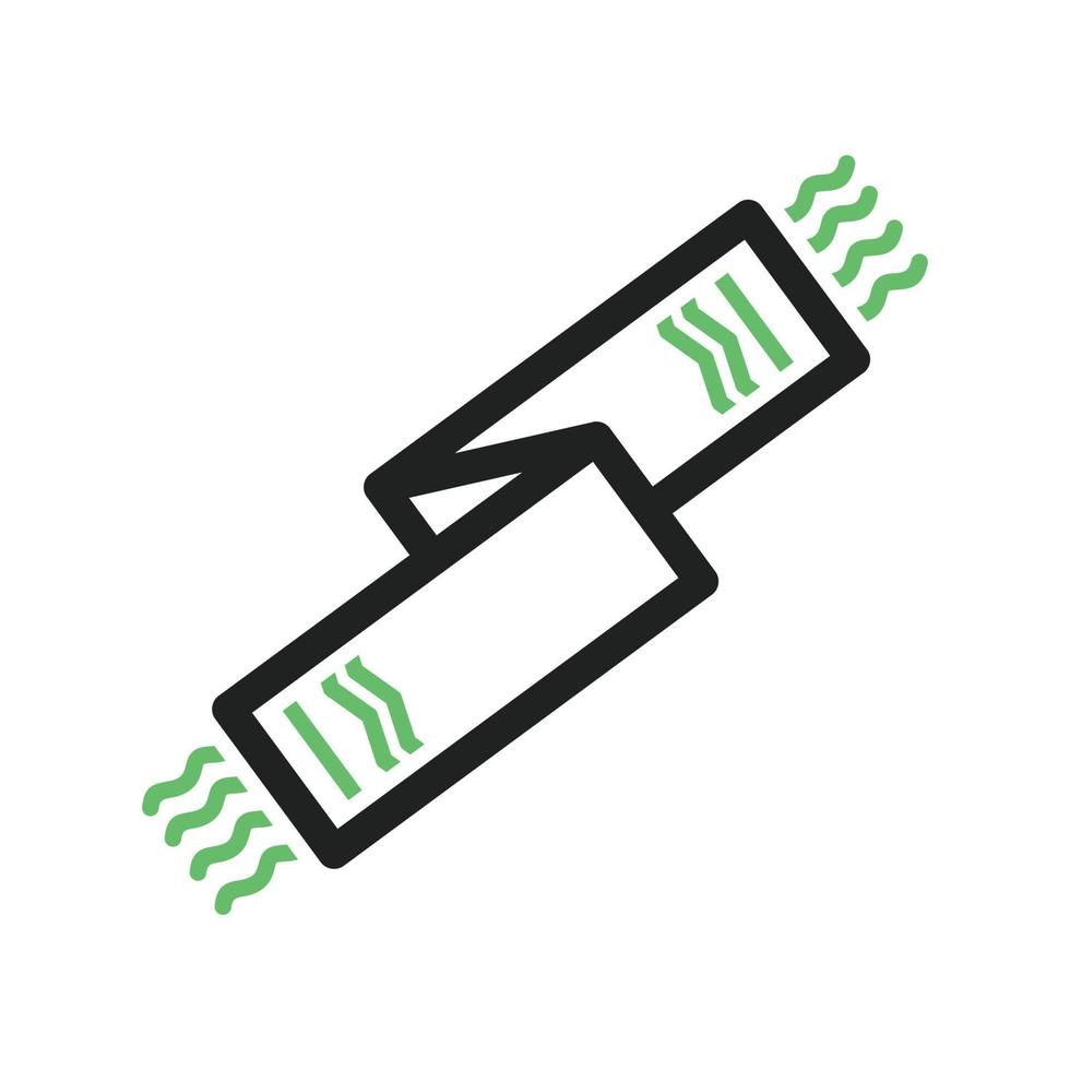 warme sjaal lijn groen en zwart icoon vector