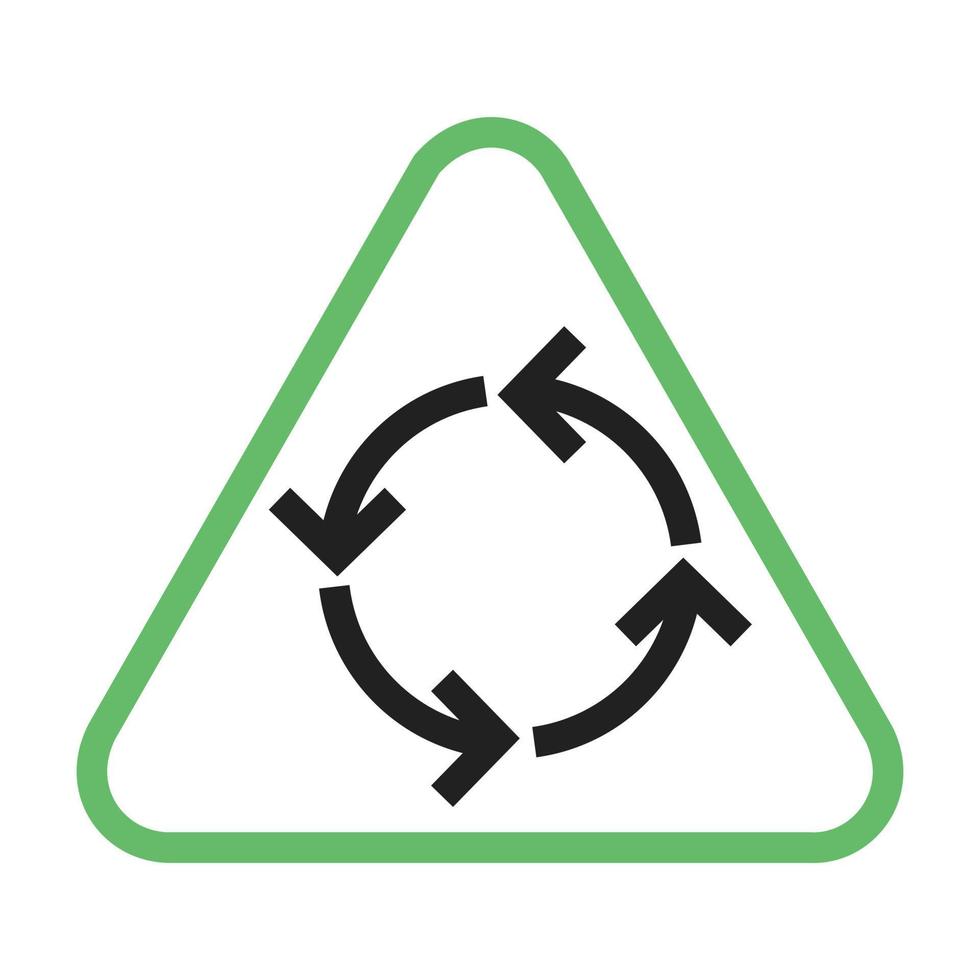 ronde over lijn groen en zwart pictogram vector