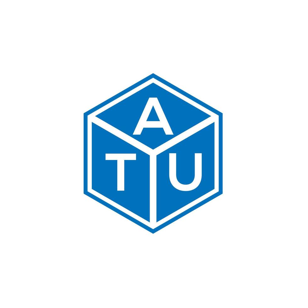 ATU brief logo ontwerp op zwarte achtergrond. atu creatieve initialen brief logo concept. atu brief ontwerp. vector