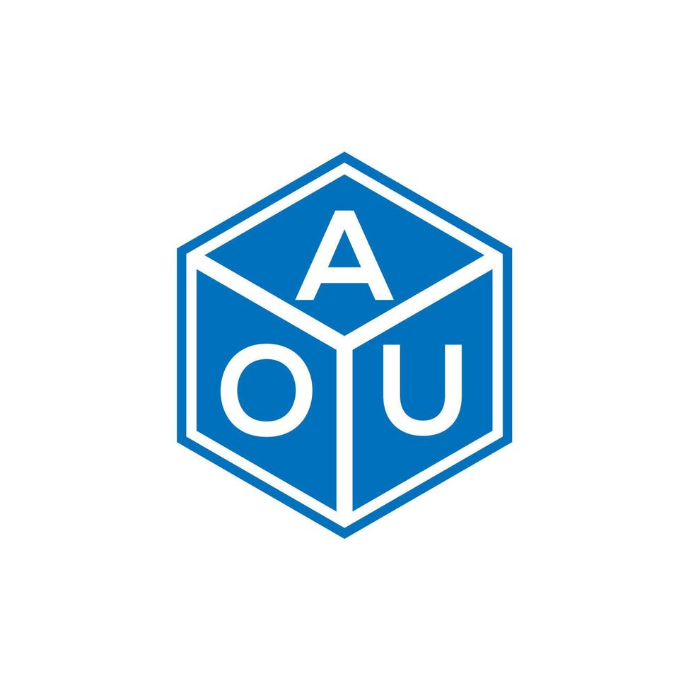 aou brief logo ontwerp op zwarte achtergrond. aou creatieve initialen brief logo concept. aou brief ontwerp. vector