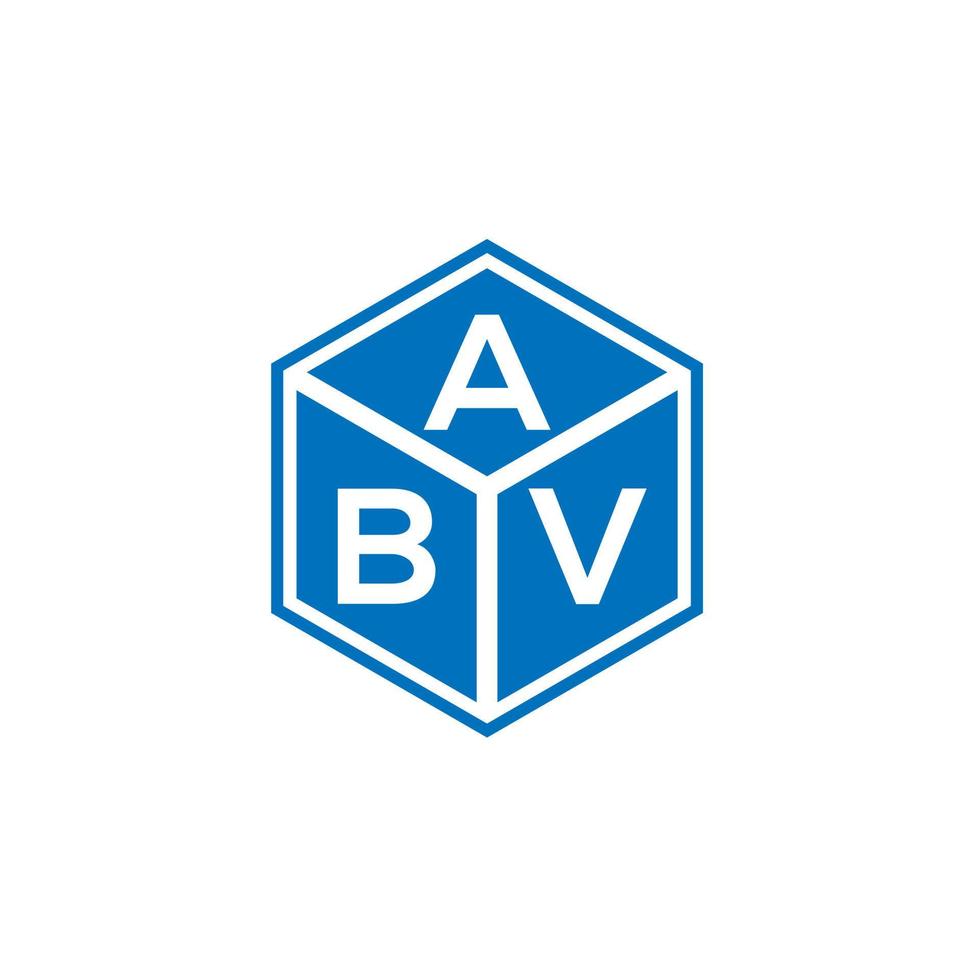 abv brief logo ontwerp op zwarte achtergrond. abv creatieve initialen brief logo concept. abv brief ontwerp. vector