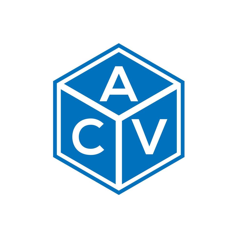 acv brief logo ontwerp op zwarte achtergrond. acv creatieve initialen brief logo concept. acv brief ontwerp. vector