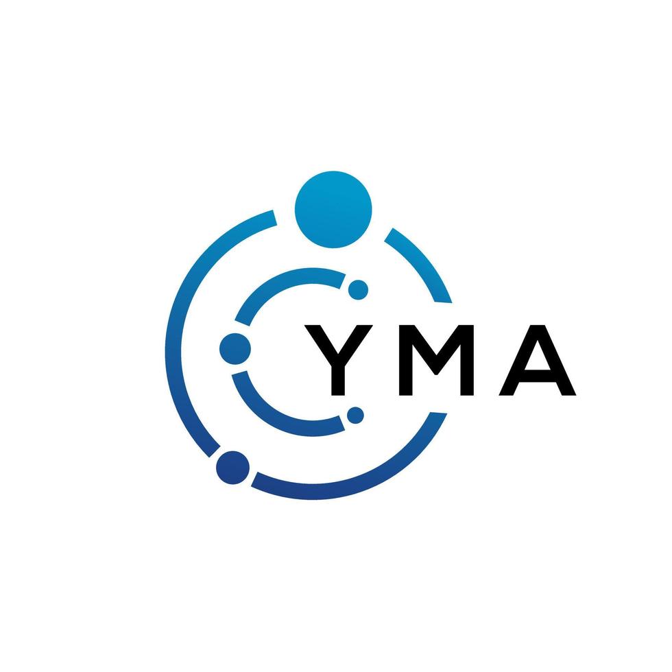 YMA brief technologie logo ontwerp op witte achtergrond. yma creatieve initialen letter it logo concept. yma brief ontwerp. vector