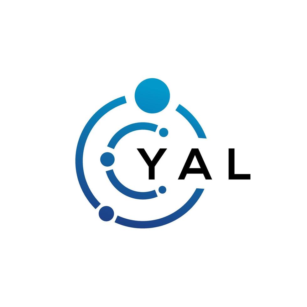 yal brief technologie logo ontwerp op witte achtergrond. yal creatieve initialen letter it logo concept. yal brief ontwerp. vector