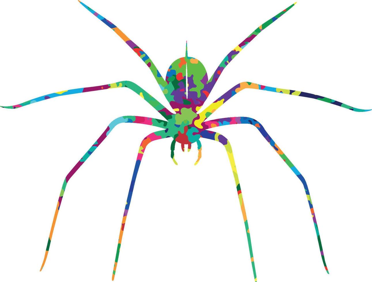 Spider kleurrijke kunst aan de muur vector