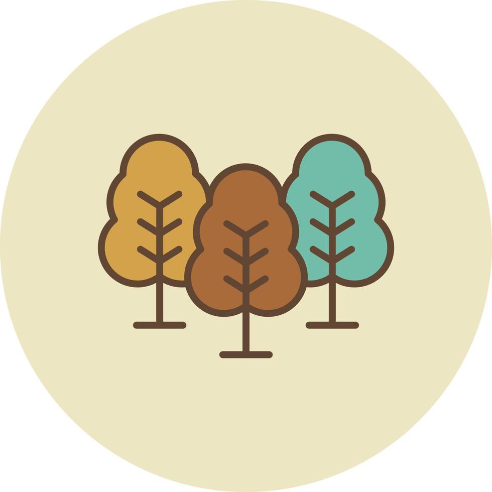 bomen gevuld retro vector