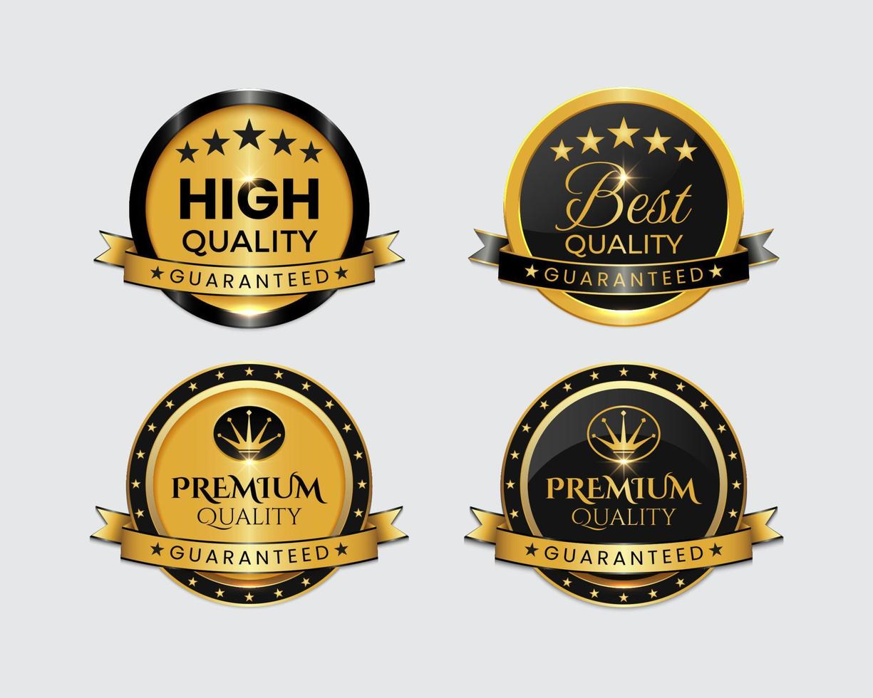 beste verzameling hoogwaardige gouden badges en labels van hoge kwaliteit vector