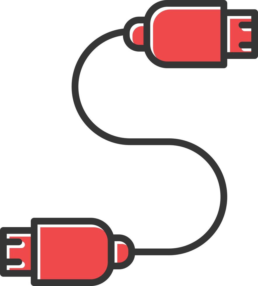 usb-kabel gevuld retro vector