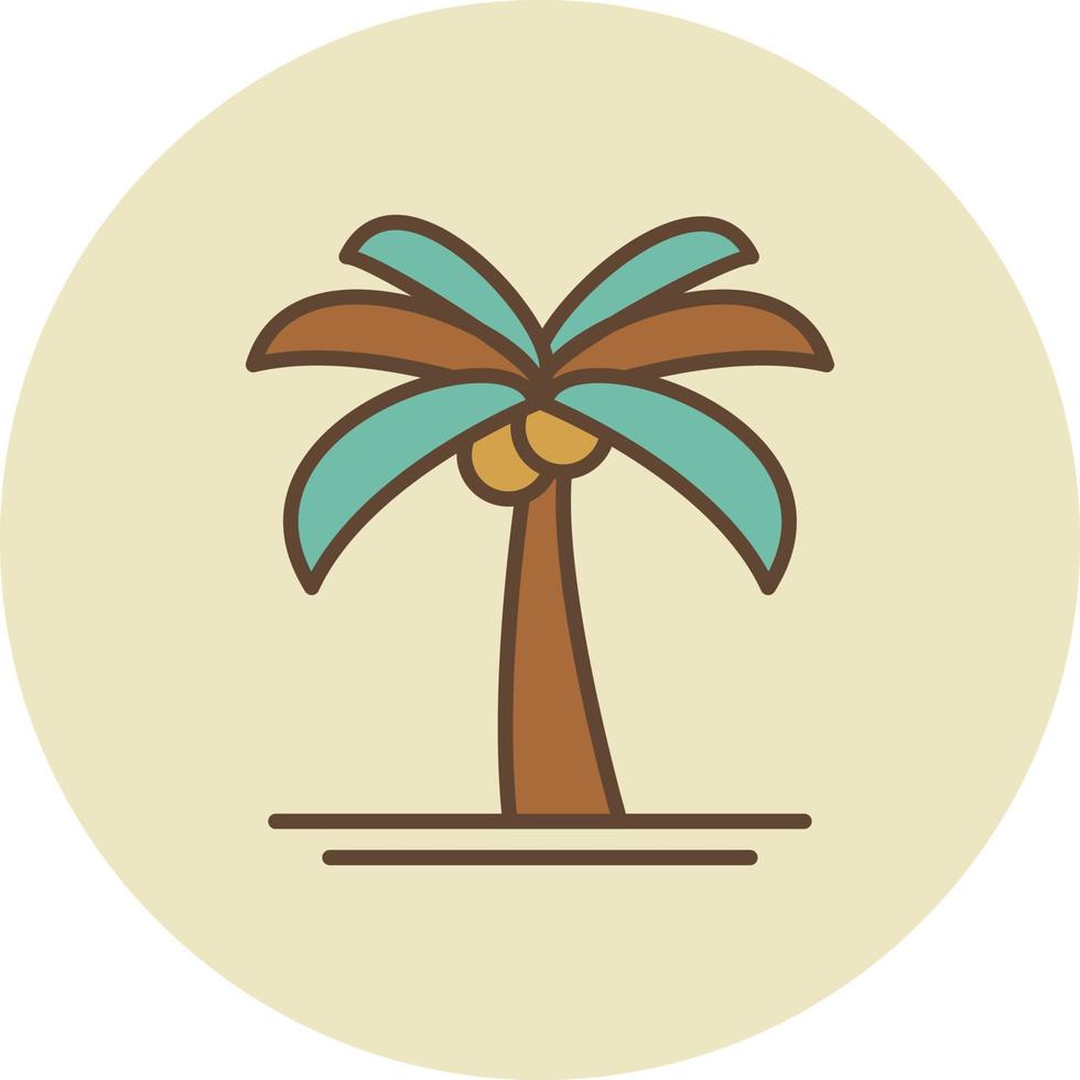 palmboom gevuld retro vector