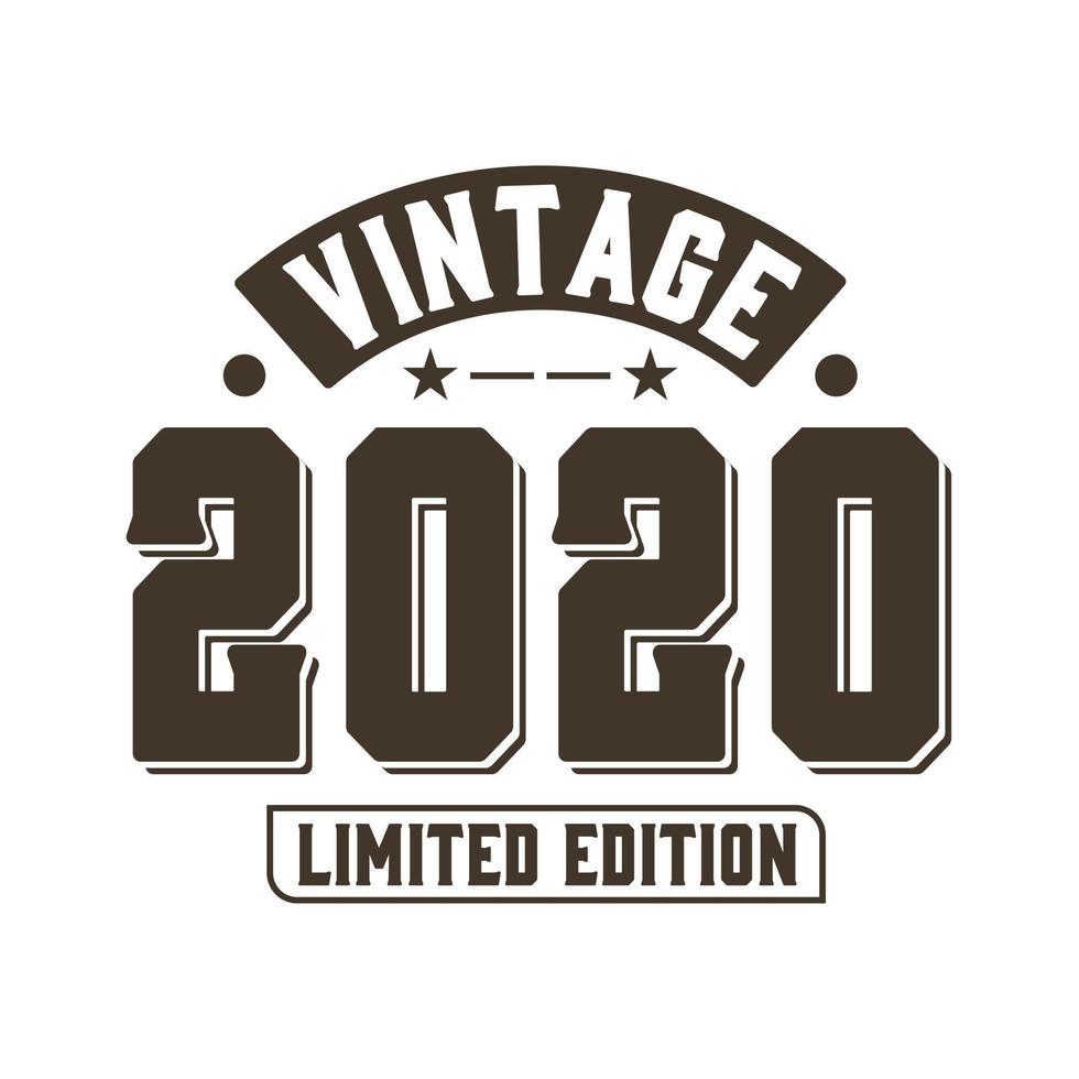 geboren in 2020 vintage retro verjaardag, vintage 2020 limited edition vector