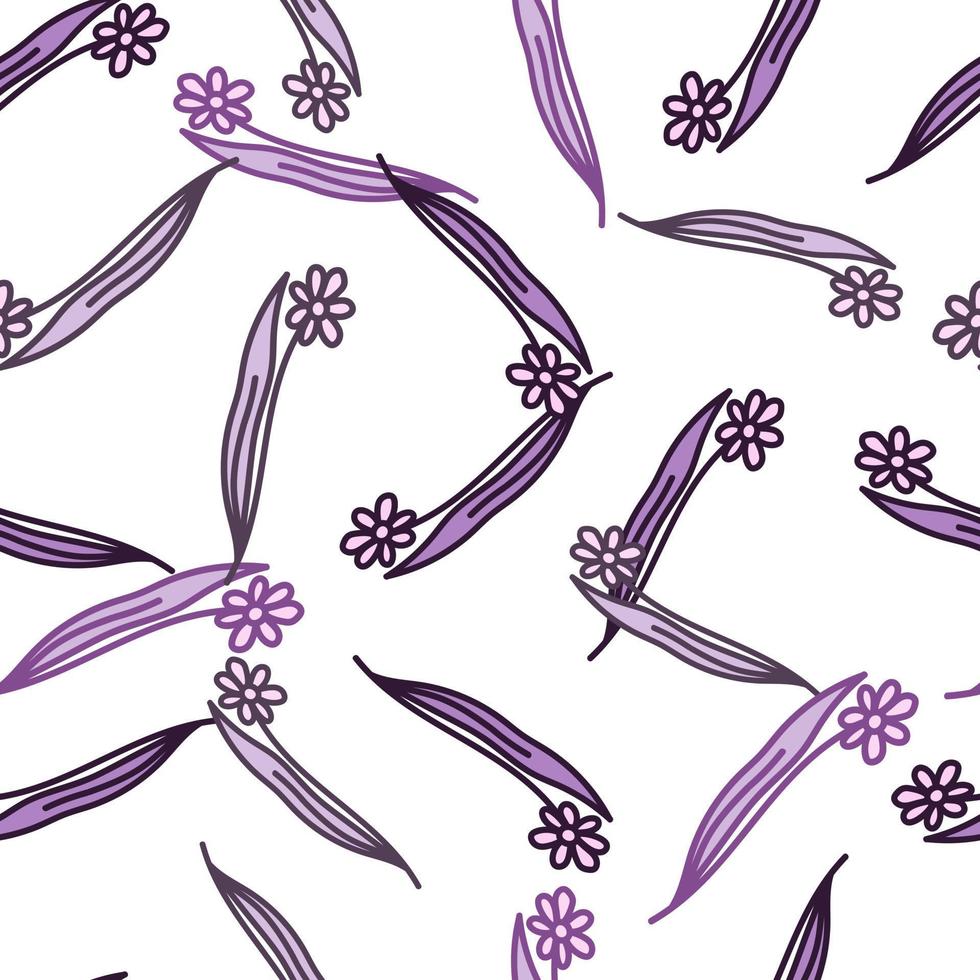 hand getekende bloemen naadloze patroon. eenvoudig bloemenbehang. vector