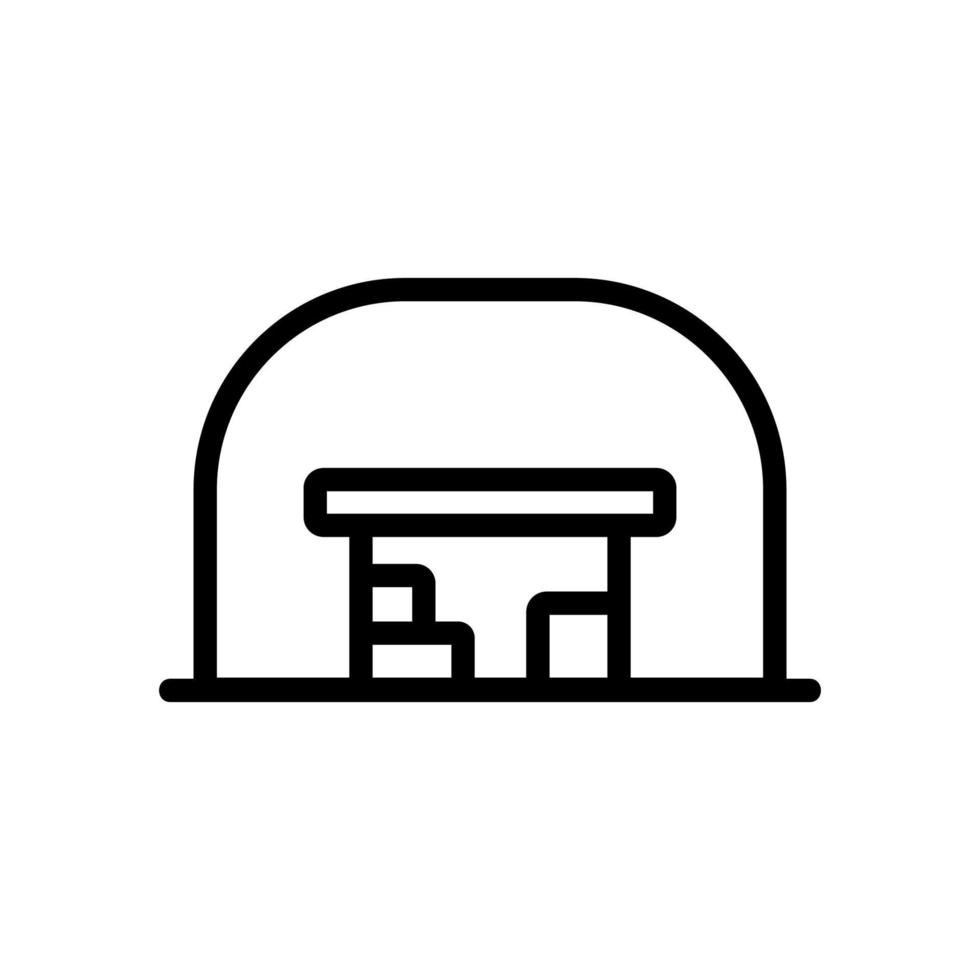 ronde vormige hangar pictogram vector overzicht illustratie