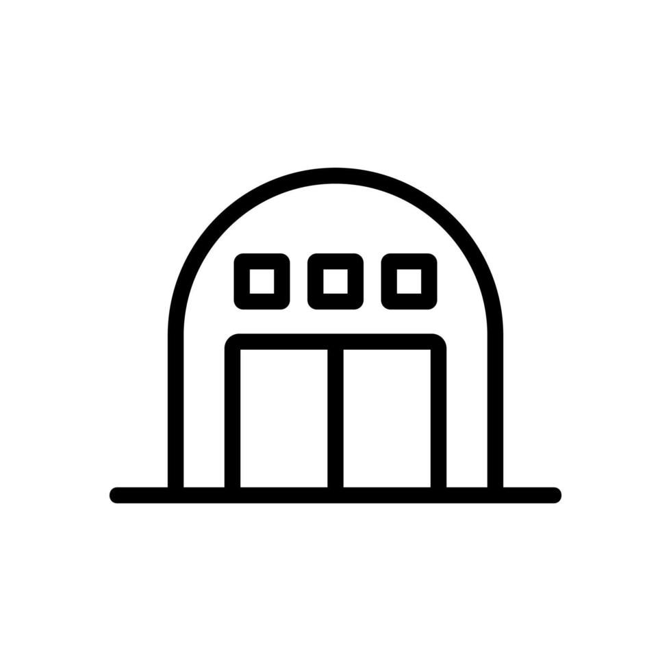 ronde garage met alarmpictogram vectoroverzichtsillustratie vector