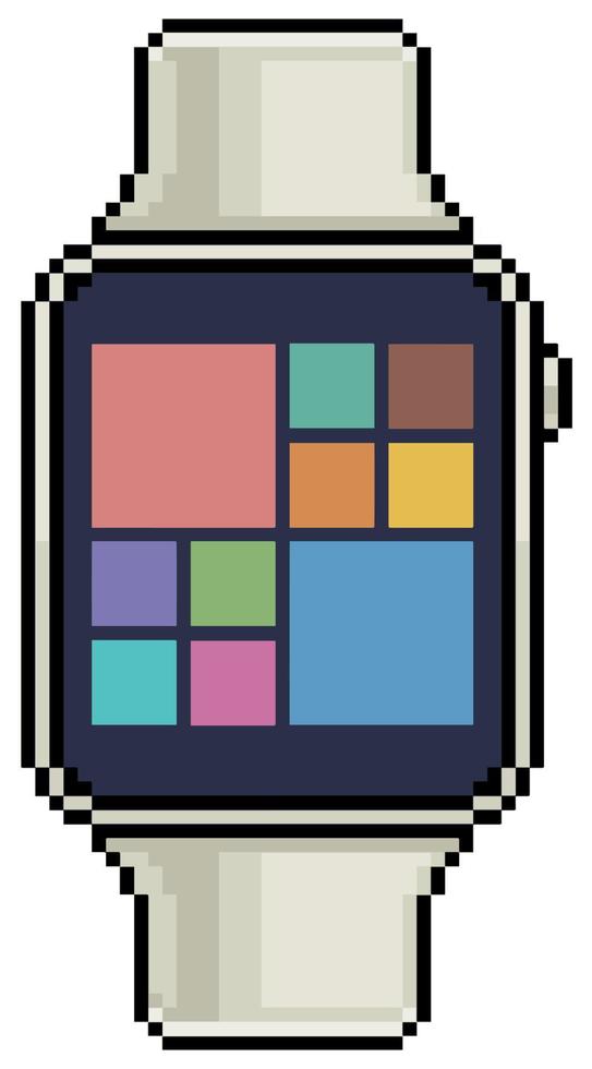 pixelart-smartwatch. polshorloge vector pictogram voor 8bit spel op witte achtergrond