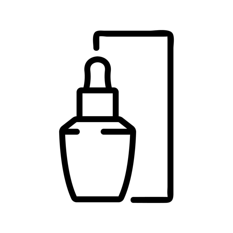 serum fles en pakket pictogram vector overzicht illustratie