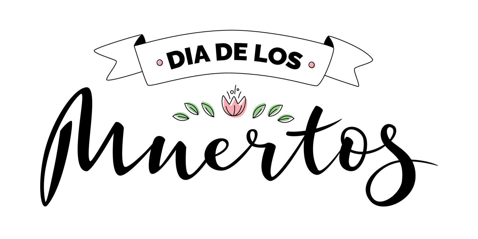 dia de los muertos belettering teken. Mexicaanse dag van de doden vector