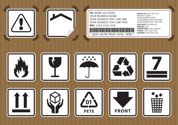 Verpakking Stickers vector