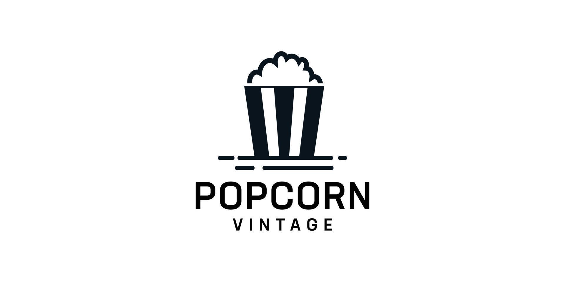 voedsel popcorn vintage zwart logo ontwerp inspiratie vector