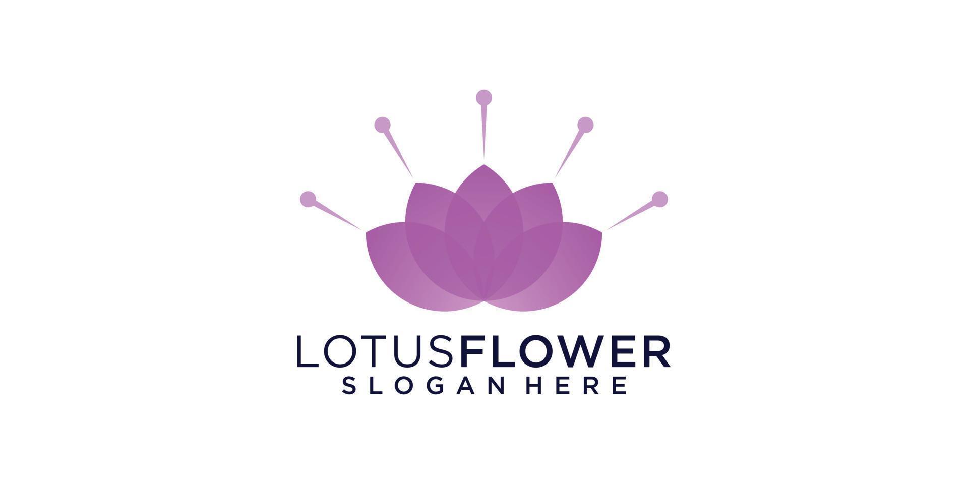 vrouwelijke gradiënt lotus logo ontwerp inspiratie vector